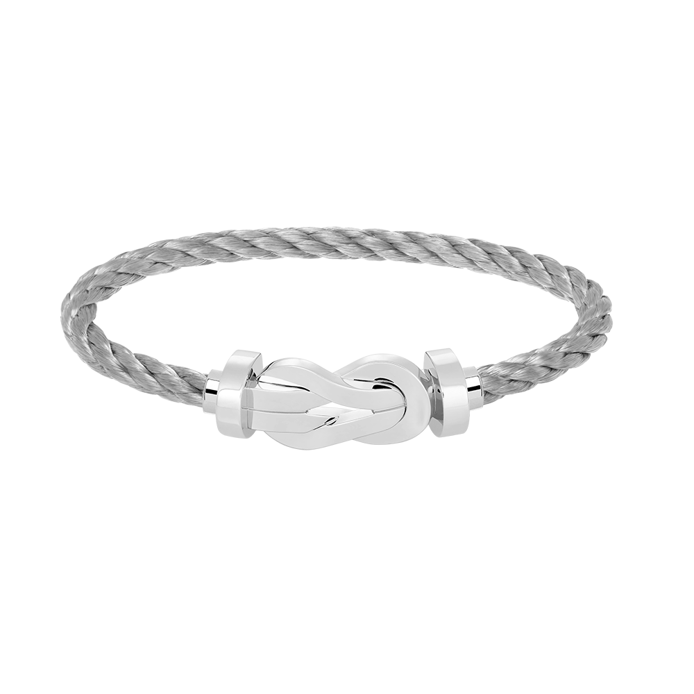 [Loran]LARGE 8-FIGURE BUCKLE BRACELET - WHITE GOLD
