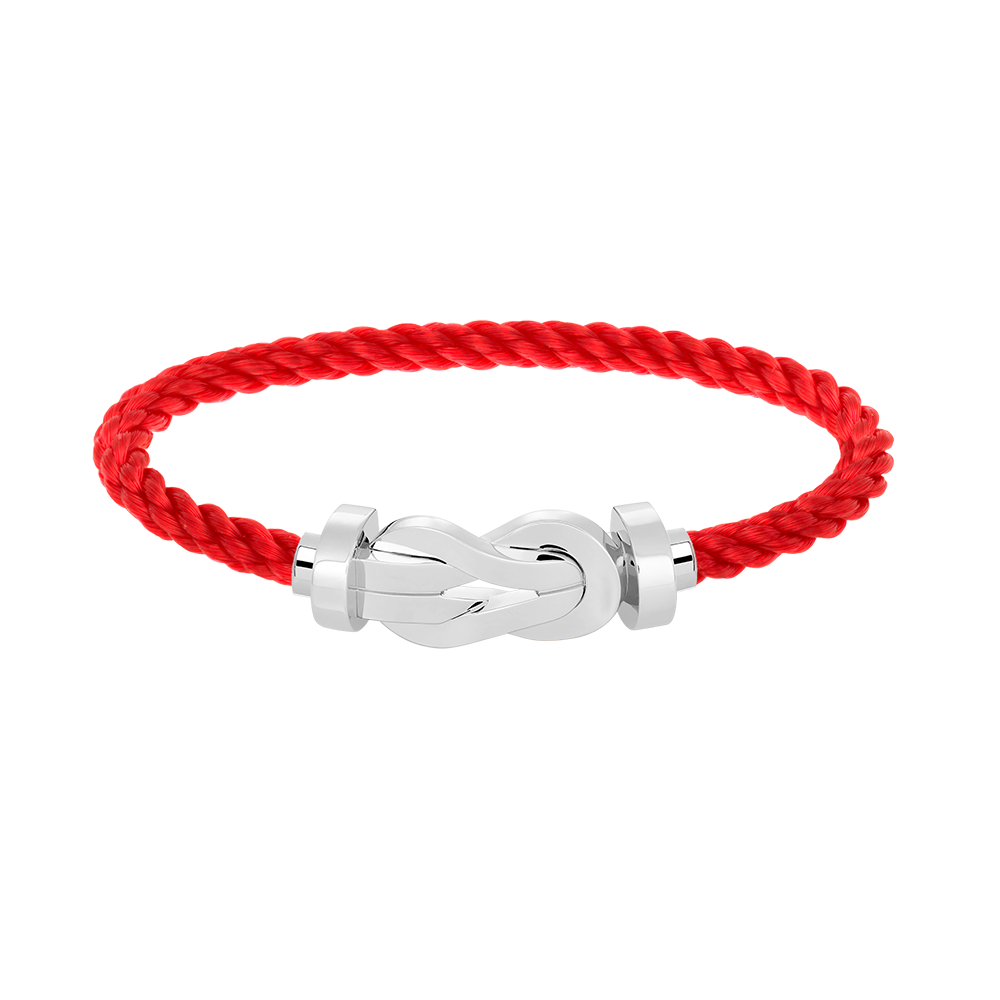 [Loran]LARGE 8-FIGURE BUCKLE BRACELET - WHITE GOLD