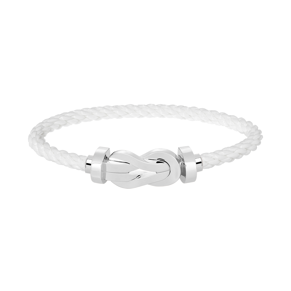 [Loran]LARGE 8-FIGURE BUCKLE BRACELET - WHITE GOLD