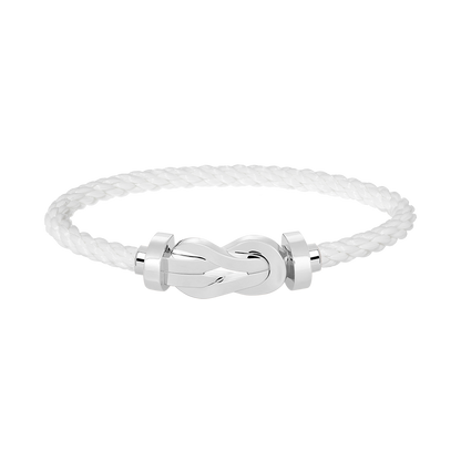 [Loran]LARGE 8-FIGURE BUCKLE BRACELET - WHITE GOLD