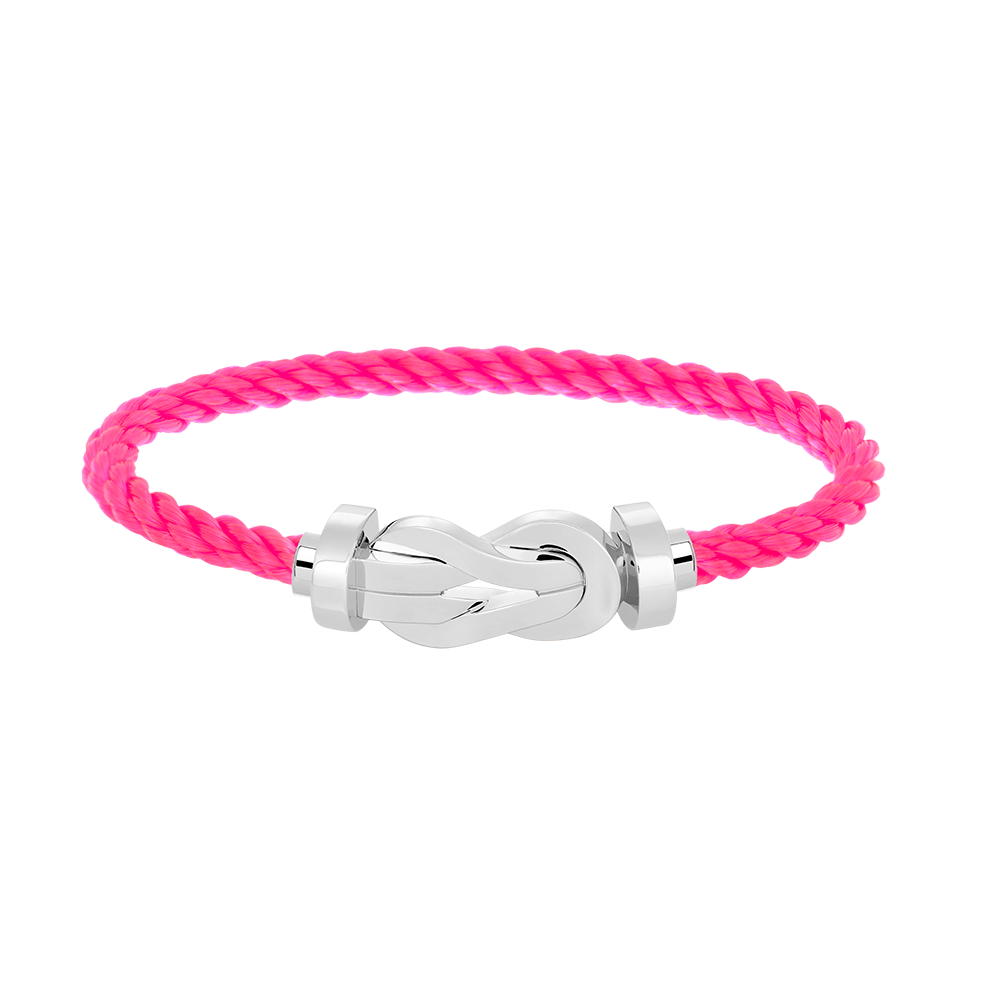 [Loran]LARGE 8-FIGURE BUCKLE BRACELET - WHITE GOLD