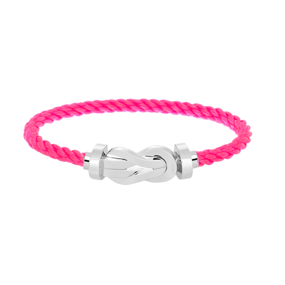 [Loran]LARGE 8-FIGURE BUCKLE BRACELET - WHITE GOLD