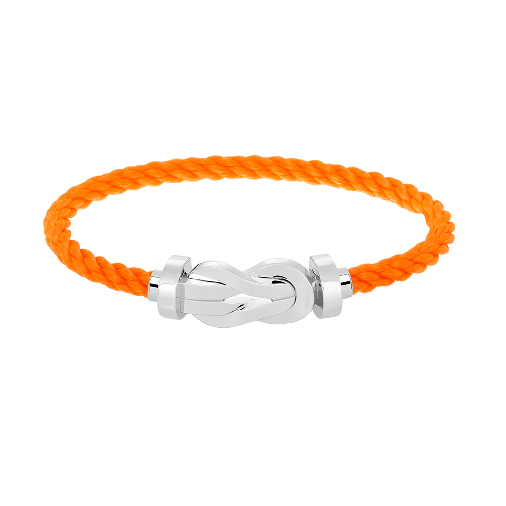 [Loran]LARGE 8-FIGURE BUCKLE BRACELET - WHITE GOLD