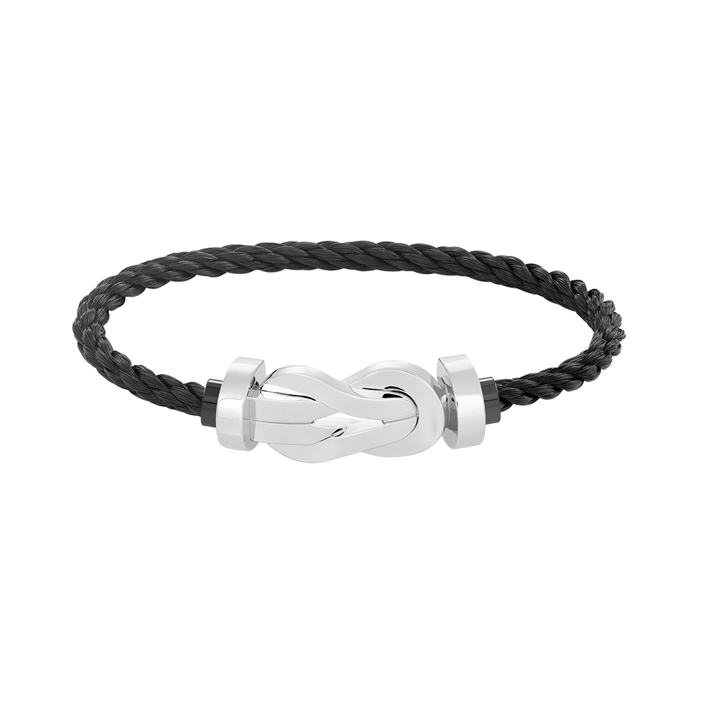 [Loran]LARGE 8-FIGURE BUCKLE BRACELET - WHITE GOLD