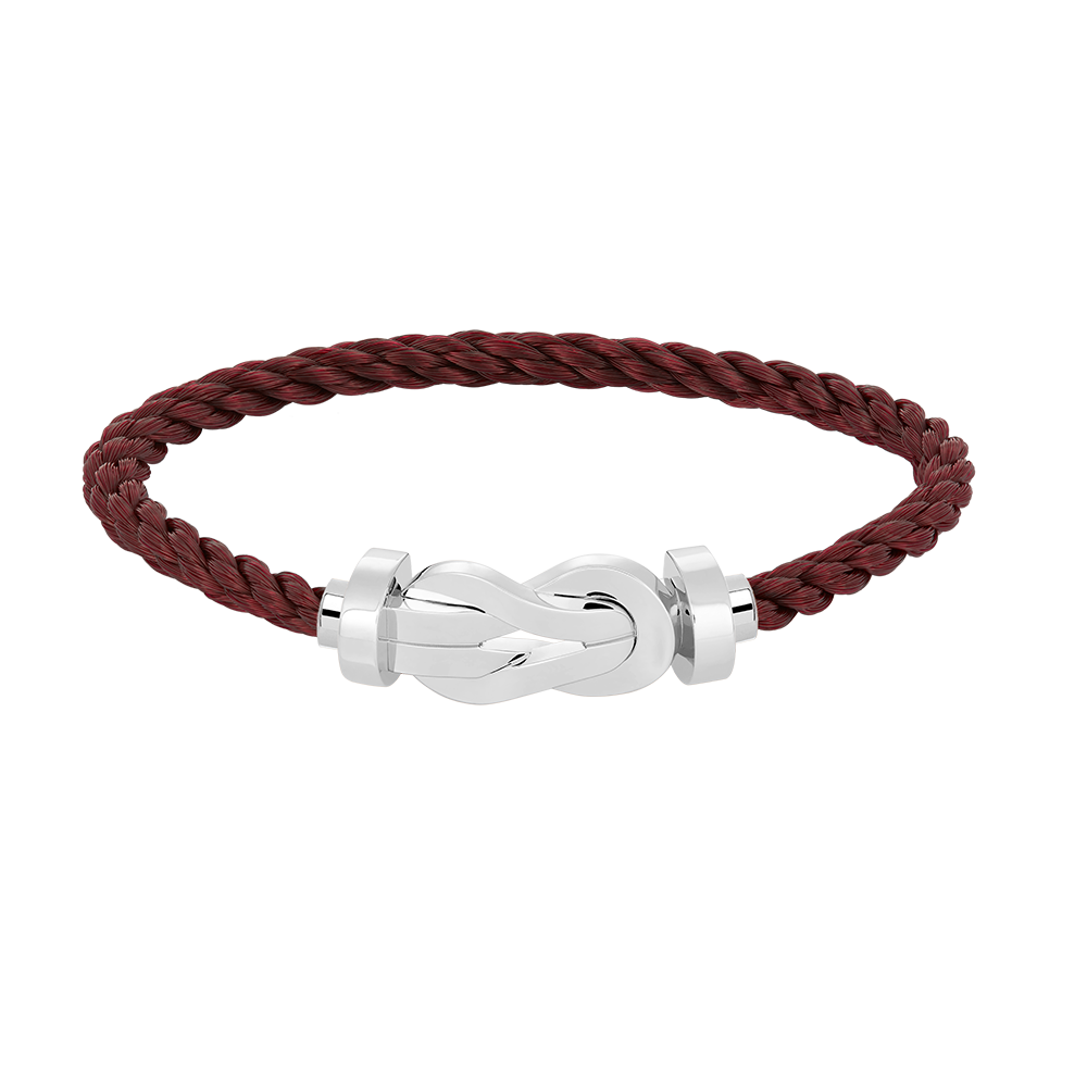 [Loran]LARGE 8-FIGURE BUCKLE BRACELET - WHITE GOLD