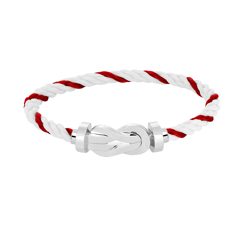 [Loran]LARGE 8-FIGURE BUCKLE BRACELET - WHITE GOLD