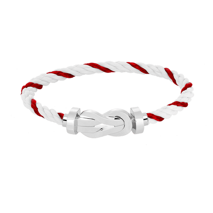 [Loran]LARGE 8-FIGURE BUCKLE BRACELET - WHITE GOLD