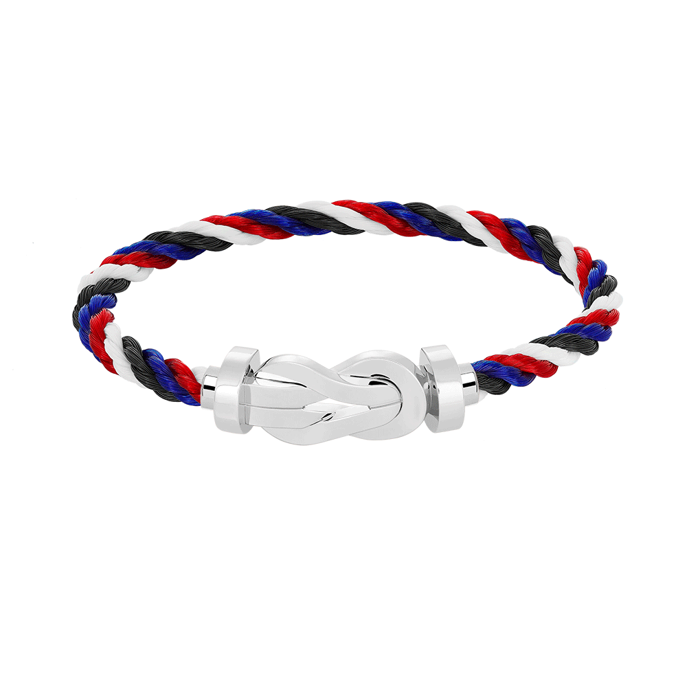 [Loran]LARGE 8-FIGURE BUCKLE BRACELET - WHITE GOLD
