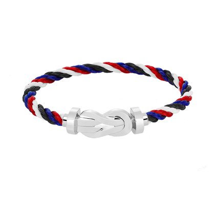 [Loran]LARGE 8-FIGURE BUCKLE BRACELET - WHITE GOLD