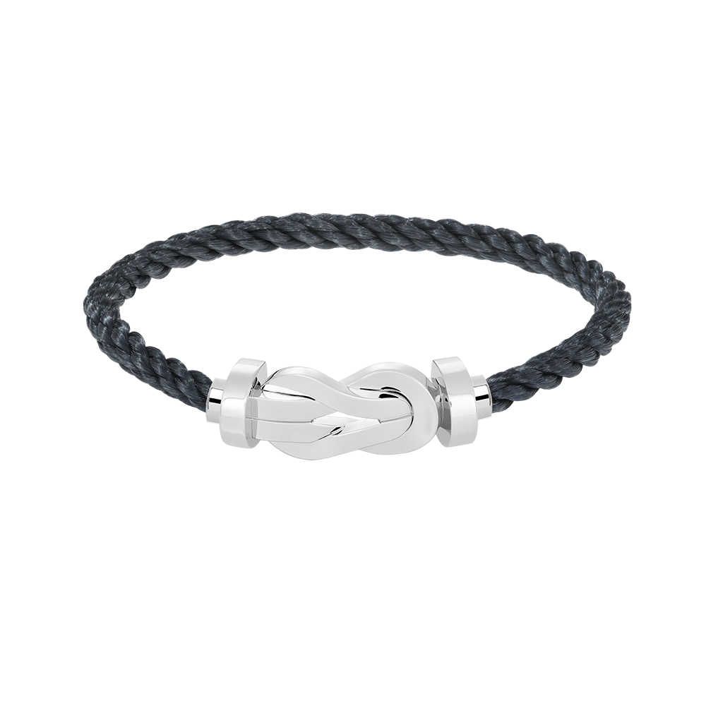 [Loran]LARGE 8-FIGURE BUCKLE BRACELET - WHITE GOLD