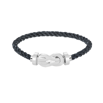 [Loran]LARGE 8-FIGURE BUCKLE BRACELET - WHITE GOLD