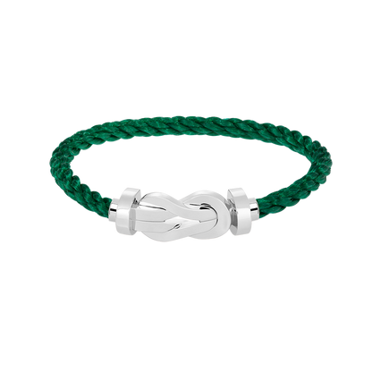 [Loran]LARGE 8-FIGURE BUCKLE BRACELET - WHITE GOLD