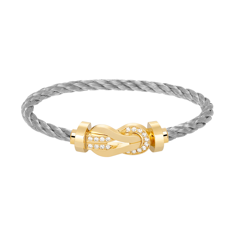 [Loran]LARGE 8-FIGURE BUCKLE HALF DIAMOND BRACELET - GOLD