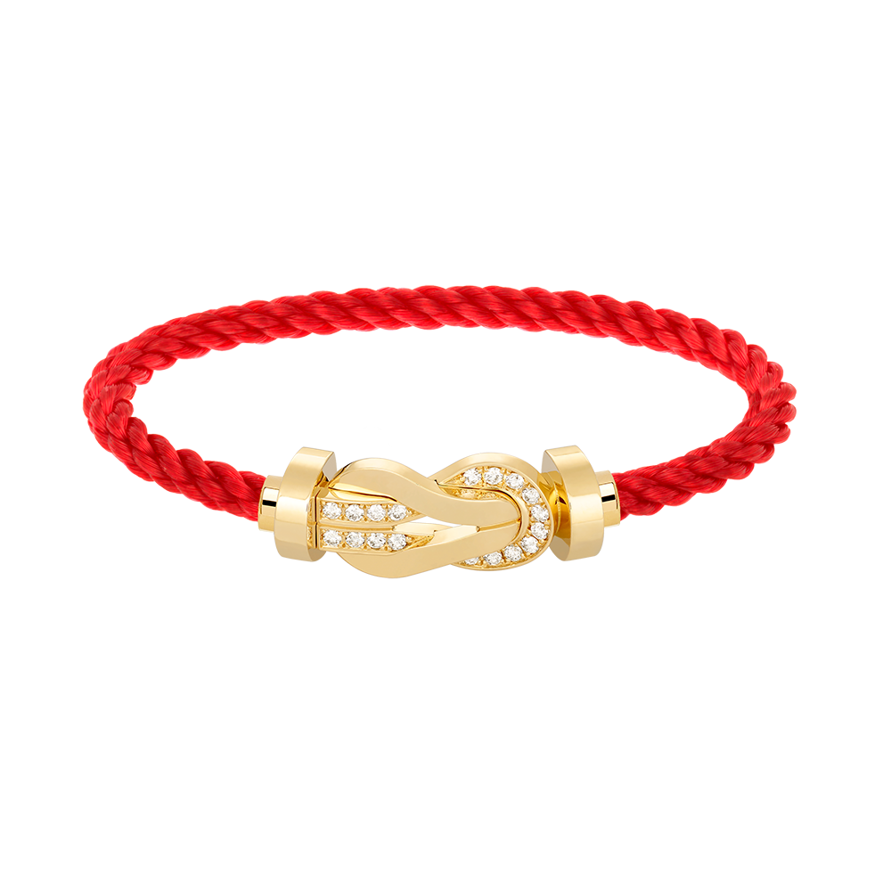 [Loran]LARGE 8-FIGURE BUCKLE HALF DIAMOND BRACELET - GOLD
