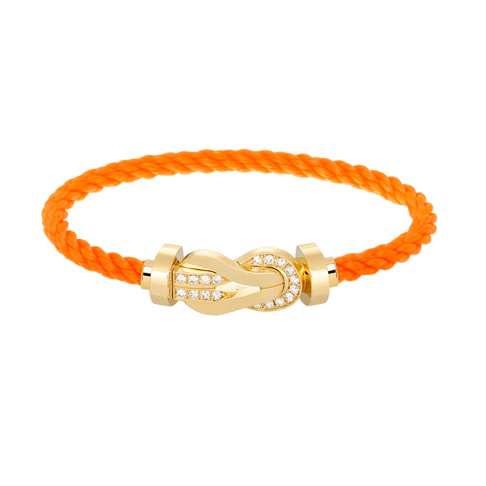 [Loran]LARGE 8-FIGURE BUCKLE HALF DIAMOND BRACELET - GOLD