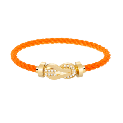 [Loran]LARGE 8-FIGURE BUCKLE HALF DIAMOND BRACELET - GOLD