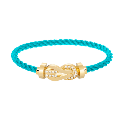 [Loran]LARGE 8-FIGURE BUCKLE HALF DIAMOND BRACELET - GOLD