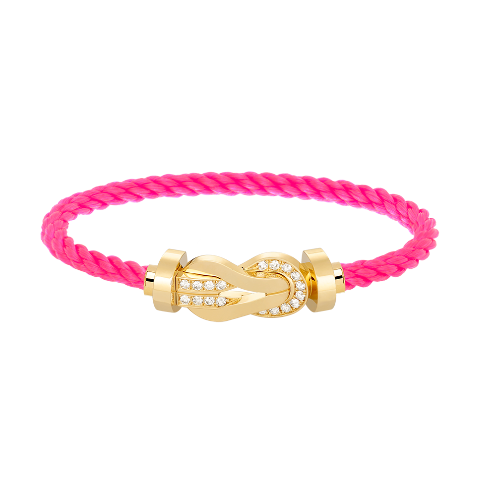 [Loran]LARGE 8-FIGURE BUCKLE HALF DIAMOND BRACELET - GOLD