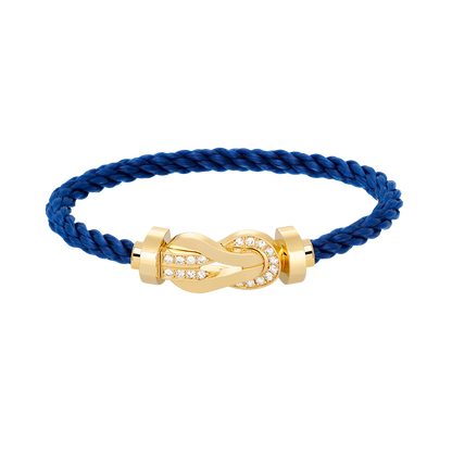 [Loran]LARGE 8-FIGURE BUCKLE HALF DIAMOND BRACELET - GOLD