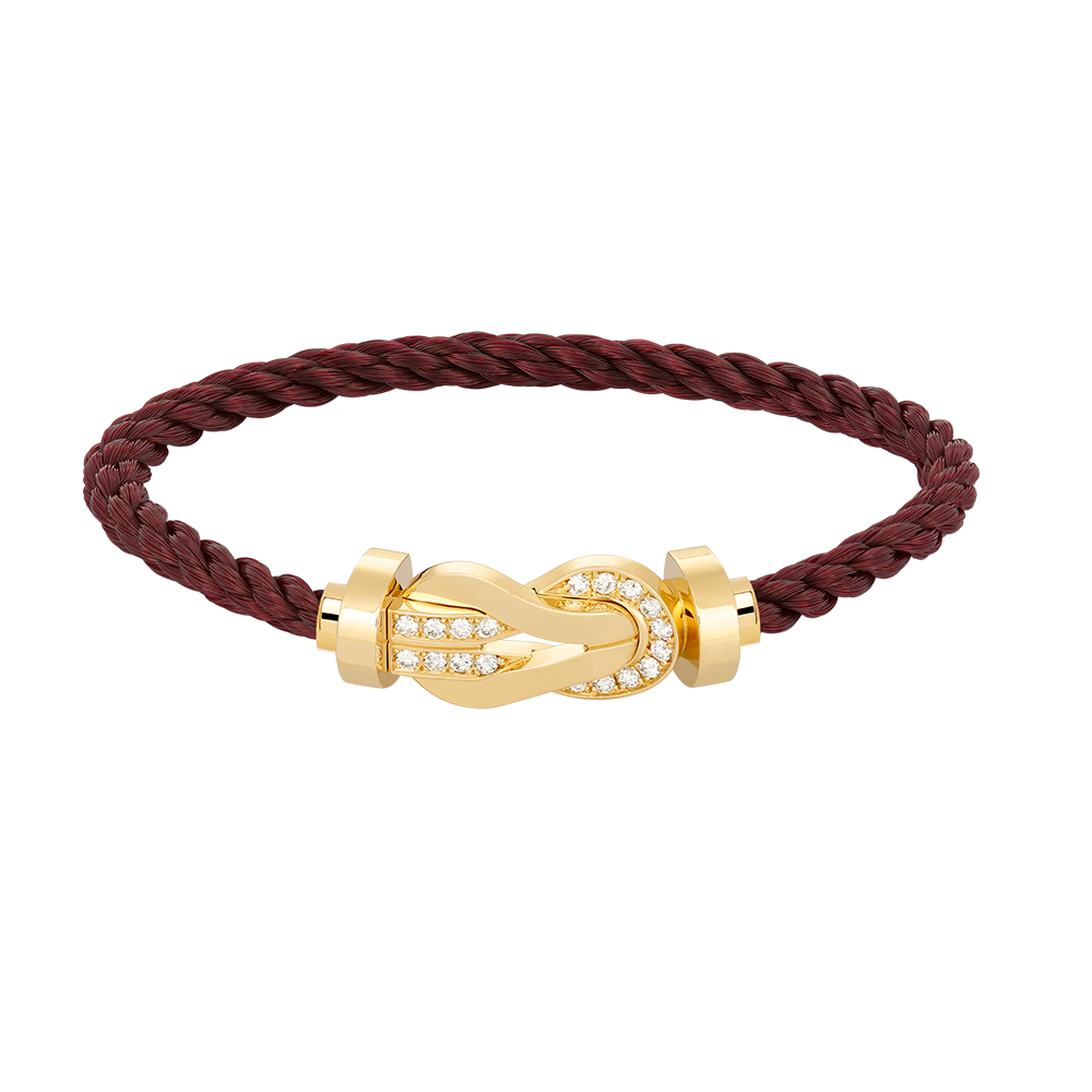 [Loran]LARGE 8-FIGURE BUCKLE HALF DIAMOND BRACELET - GOLD
