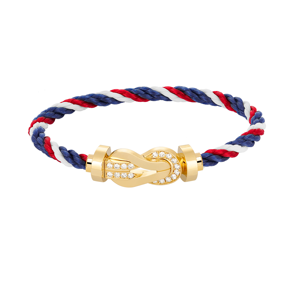 [Loran]LARGE 8-FIGURE BUCKLE HALF DIAMOND BRACELET - GOLD