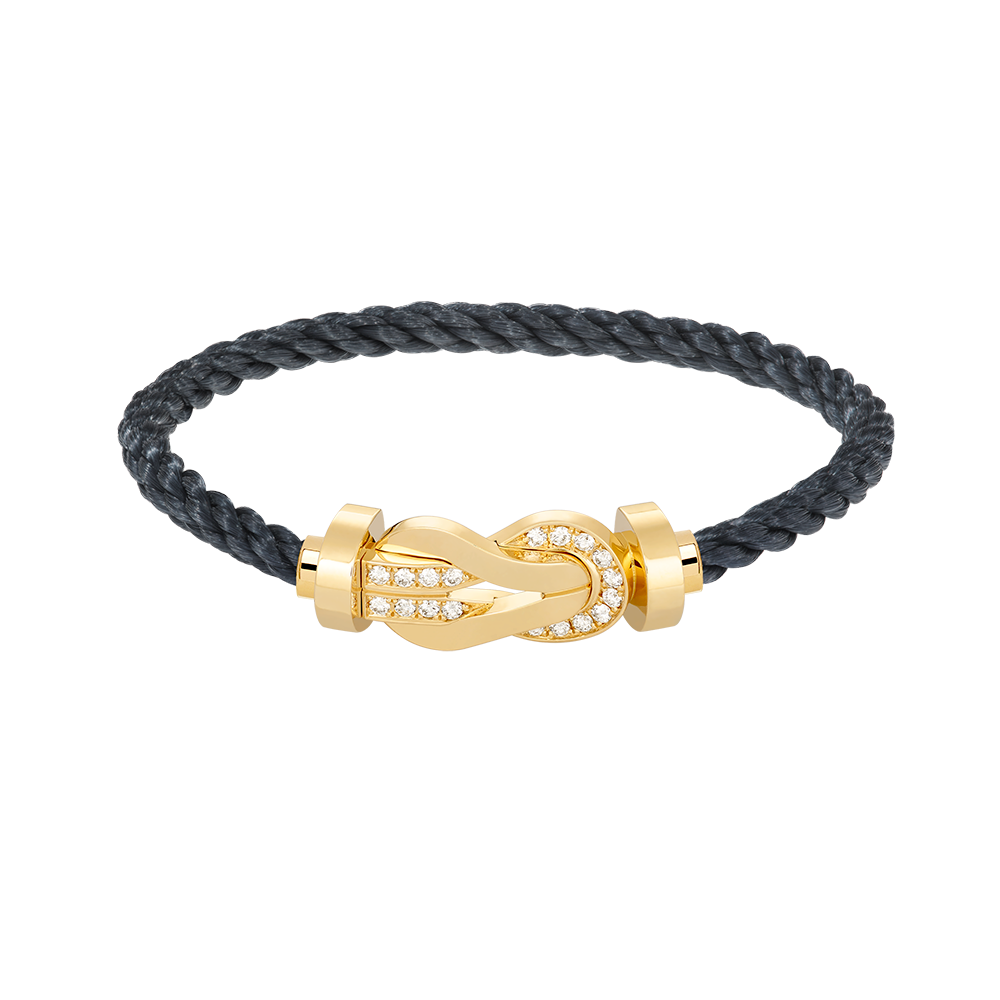 [Loran]LARGE 8-FIGURE BUCKLE HALF DIAMOND BRACELET - GOLD