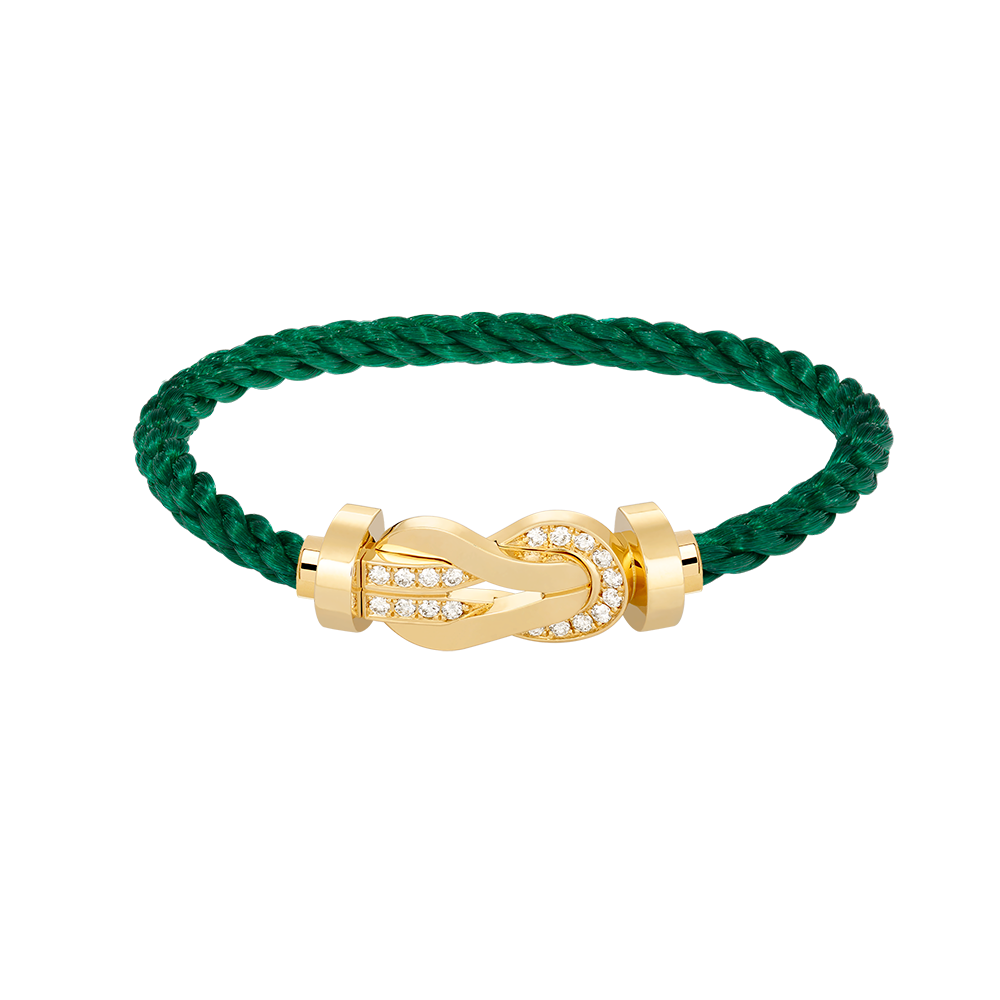 [Loran]LARGE 8-FIGURE BUCKLE HALF DIAMOND BRACELET - GOLD