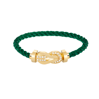 [Loran]LARGE 8-FIGURE BUCKLE HALF DIAMOND BRACELET - GOLD