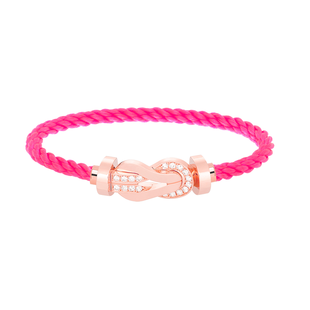 [Loran]LARGE 8-FIGURE BUCKLE HALF DIAMOND BRACELET - ROSE GOLD
