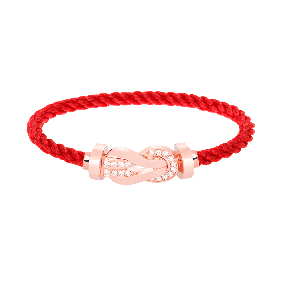 [Loran]LARGE 8-FIGURE BUCKLE HALF DIAMOND BRACELET - ROSE GOLD