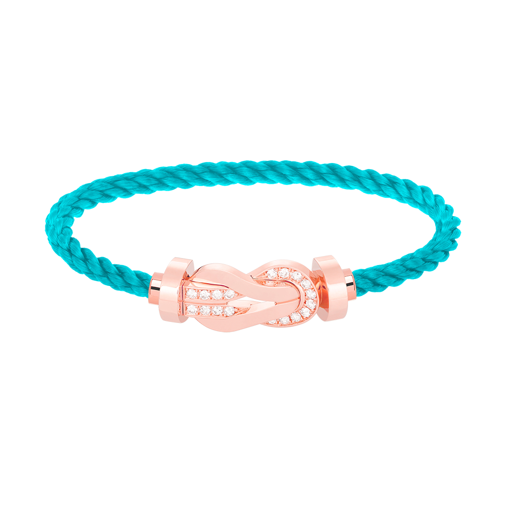 [Loran]LARGE 8-FIGURE BUCKLE HALF DIAMOND BRACELET - ROSE GOLD