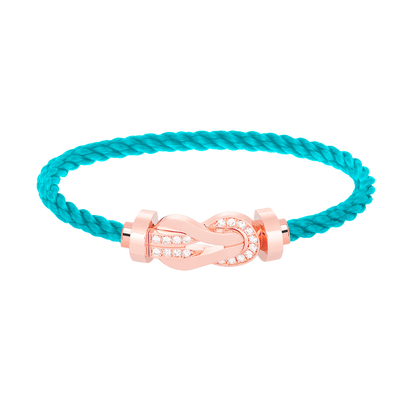 [Loran]LARGE 8-FIGURE BUCKLE HALF DIAMOND BRACELET - ROSE GOLD