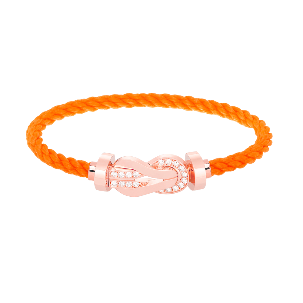 [Loran]LARGE 8-FIGURE BUCKLE HALF DIAMOND BRACELET - ROSE GOLD