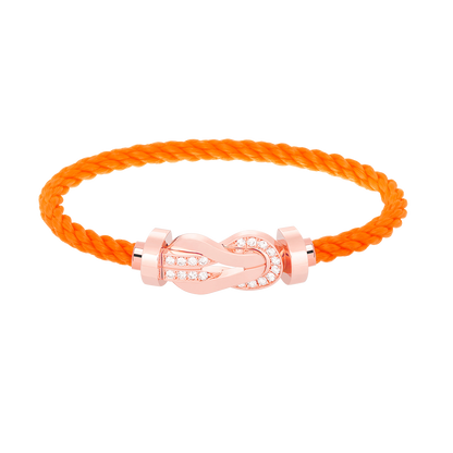 [Loran]LARGE 8-FIGURE BUCKLE HALF DIAMOND BRACELET - ROSE GOLD