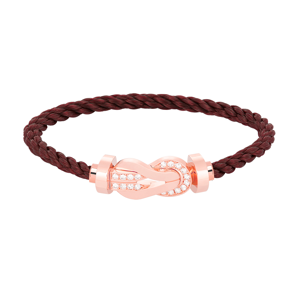 [Loran]LARGE 8-FIGURE BUCKLE HALF DIAMOND BRACELET - ROSE GOLD