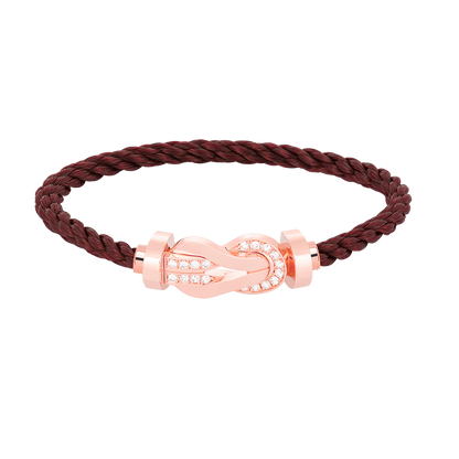 [Loran]LARGE 8-FIGURE BUCKLE HALF DIAMOND BRACELET - ROSE GOLD