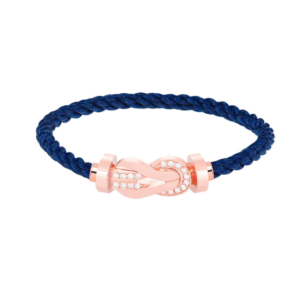[Loran]LARGE 8-FIGURE BUCKLE HALF DIAMOND BRACELET - ROSE GOLD