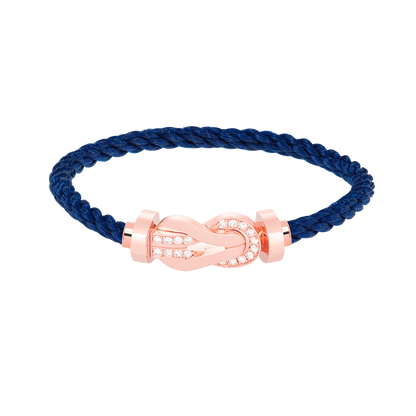 [Loran]LARGE 8-FIGURE BUCKLE HALF DIAMOND BRACELET - ROSE GOLD