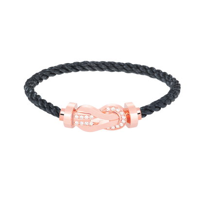 [Loran]LARGE 8-FIGURE BUCKLE HALF DIAMOND BRACELET - ROSE GOLD