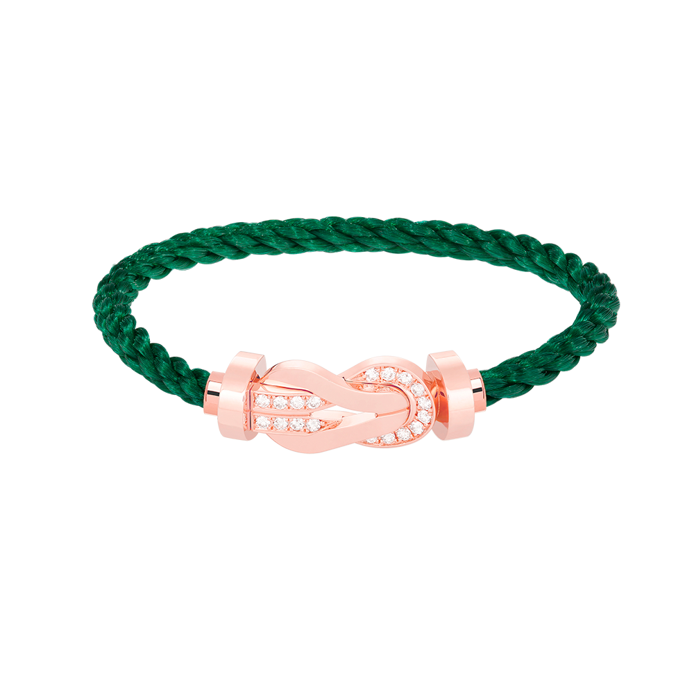 [Loran]LARGE 8-FIGURE BUCKLE HALF DIAMOND BRACELET - ROSE GOLD
