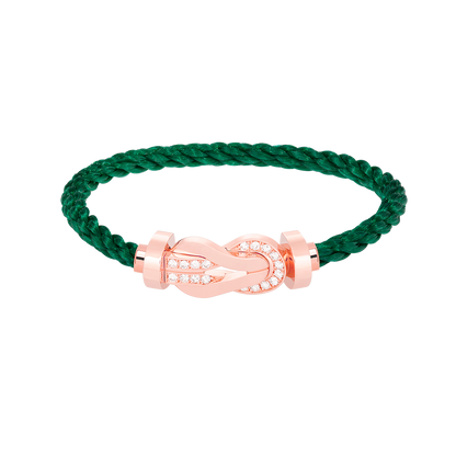[Loran]LARGE 8-FIGURE BUCKLE HALF DIAMOND BRACELET - ROSE GOLD