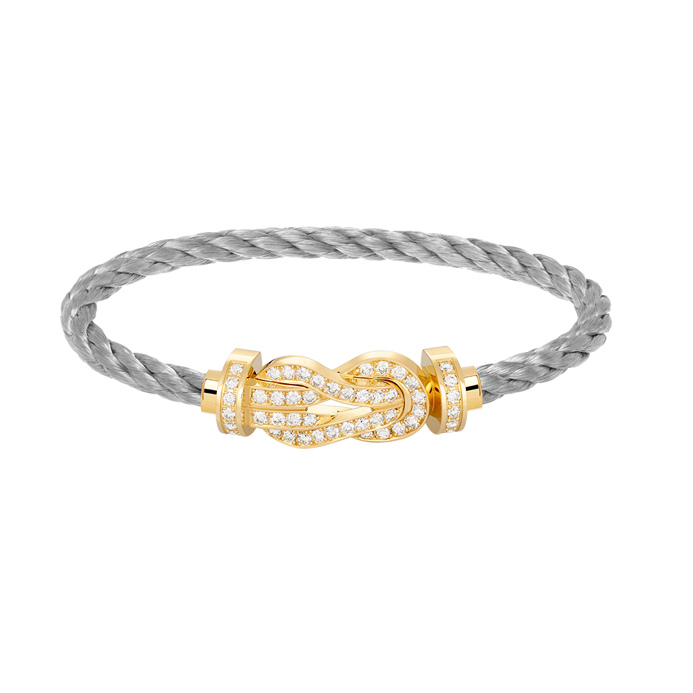 [Loran]LARGE 8-FIGURE BUCKLE FULL DIAMOND BRACELET - GOLD
