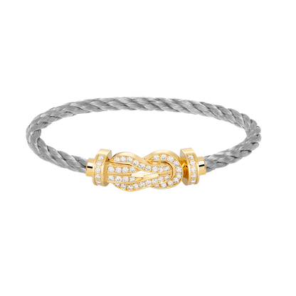 [Loran]LARGE 8-FIGURE BUCKLE FULL DIAMOND BRACELET - GOLD