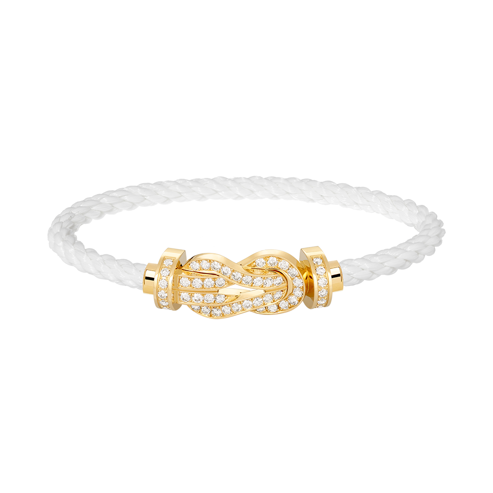 [Loran]LARGE 8-FIGURE BUCKLE FULL DIAMOND BRACELET - GOLD