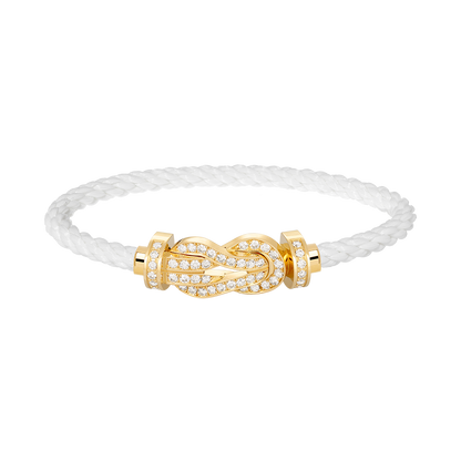 [Loran]LARGE 8-FIGURE BUCKLE FULL DIAMOND BRACELET - GOLD