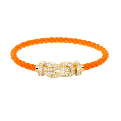 [Loran]LARGE 8-FIGURE BUCKLE FULL DIAMOND BRACELET - GOLD