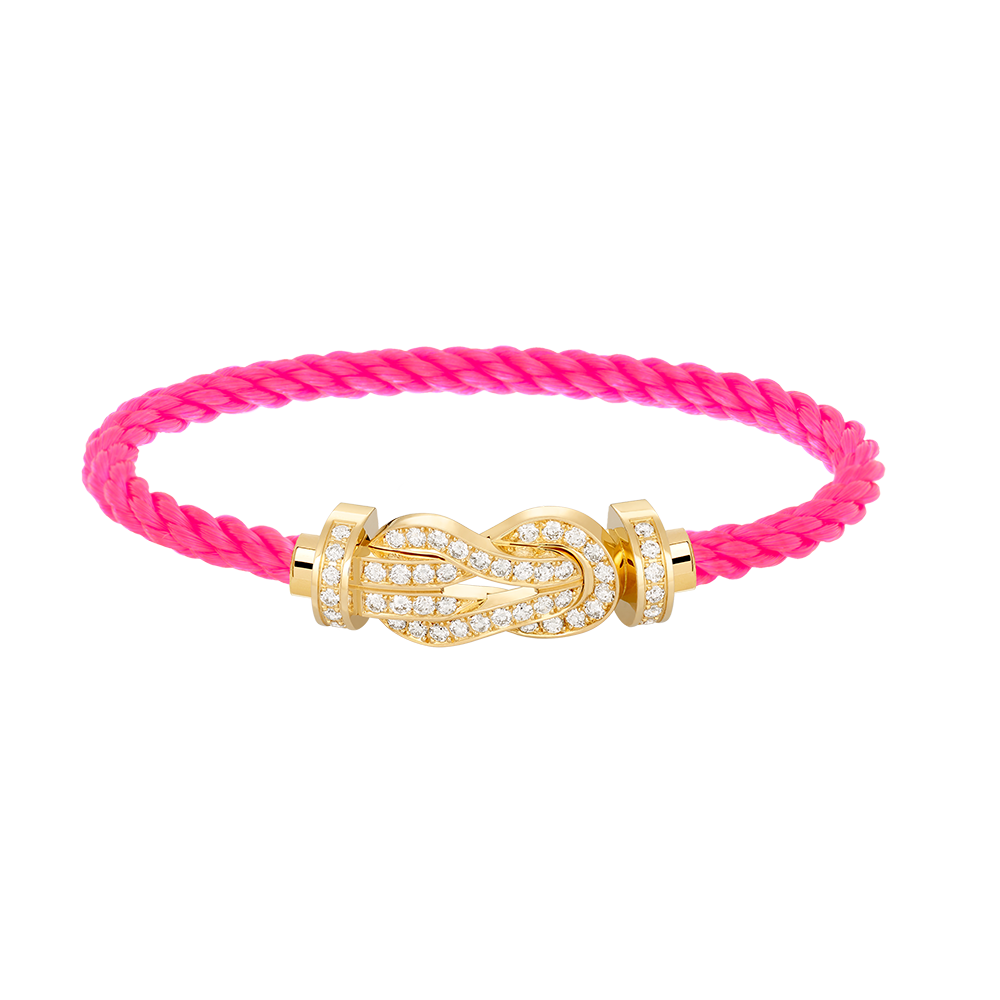 [Loran]LARGE 8-FIGURE BUCKLE FULL DIAMOND BRACELET - GOLD