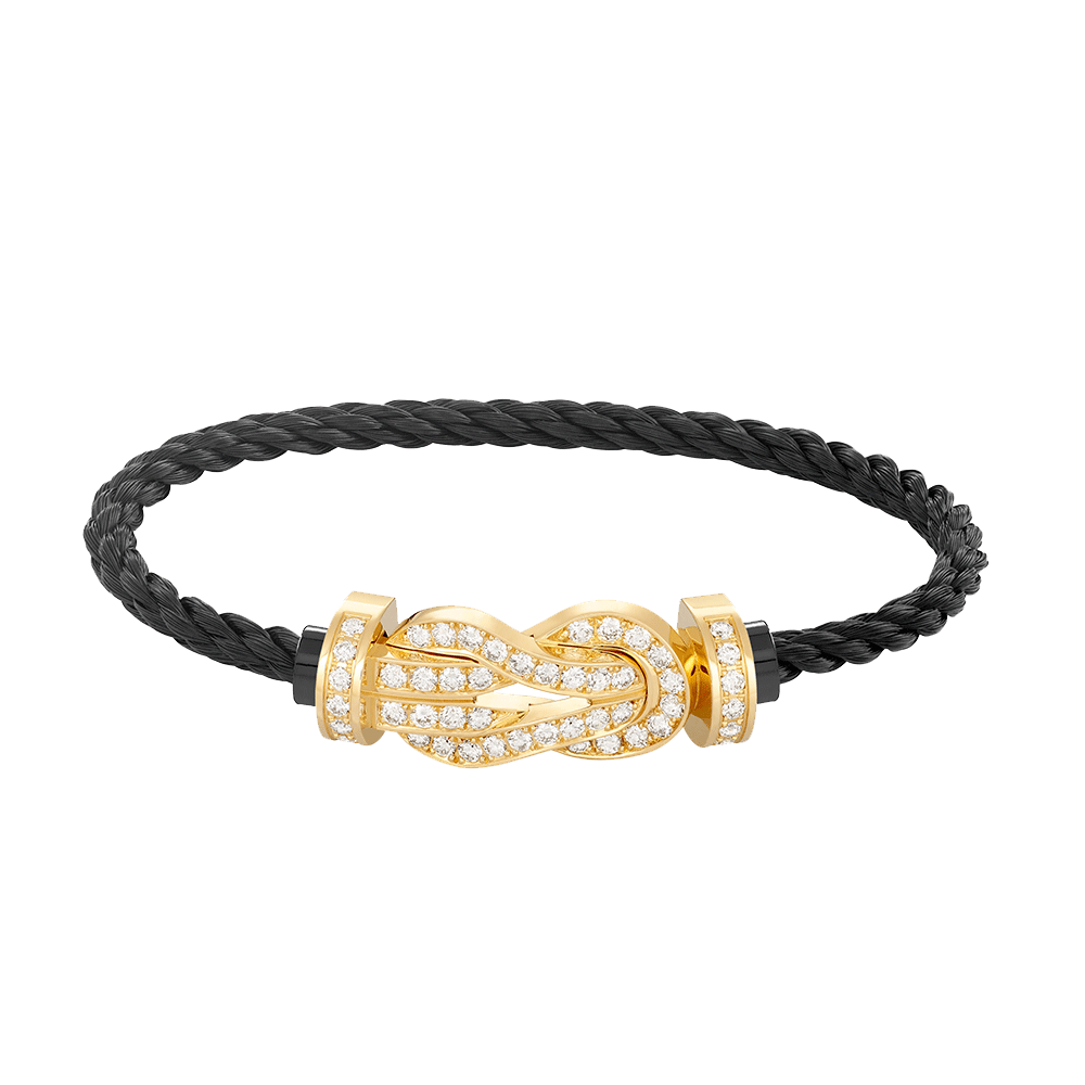 [Loran]LARGE 8-FIGURE BUCKLE FULL DIAMOND BRACELET - GOLD