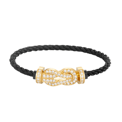 [Loran]LARGE 8-FIGURE BUCKLE FULL DIAMOND BRACELET - GOLD