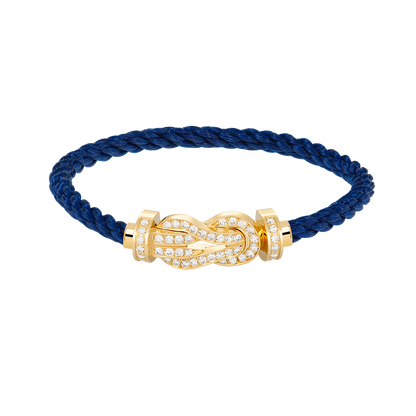 [Loran]LARGE 8-FIGURE BUCKLE FULL DIAMOND BRACELET - GOLD